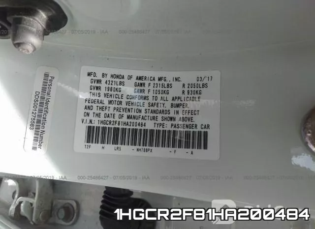 1HGCR2F81HA200484 фото 10