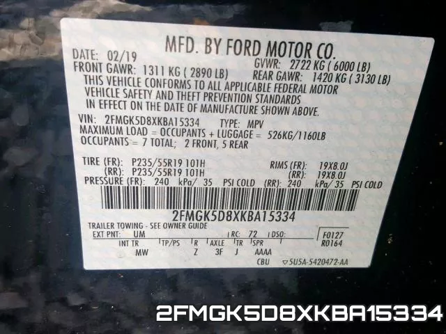 2FMGK5D8XKBA15334 фото 2