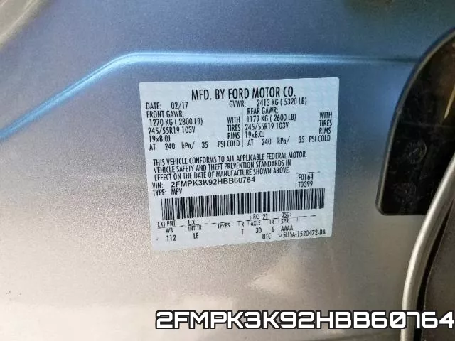 2FMPK3K92HBB60764 фото 2