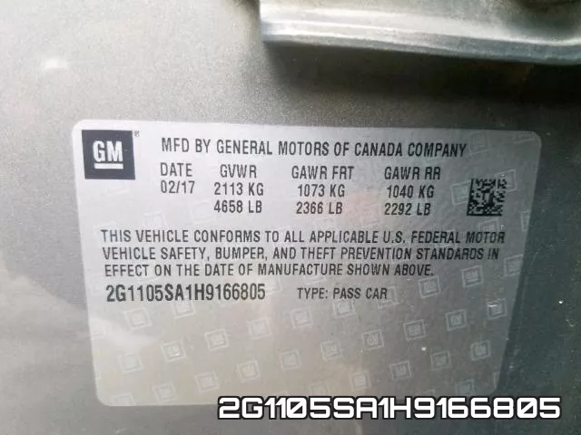 2G1105SA1H9166805 фото 2