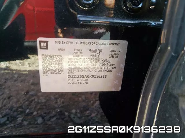 2G11Z5SA0K9136238 фото 2