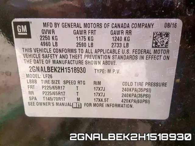 2GNALBEK2H1518930 фото 2