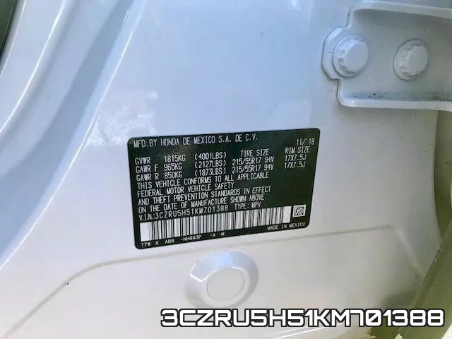 3CZRU5H51KM701388 фото 2
