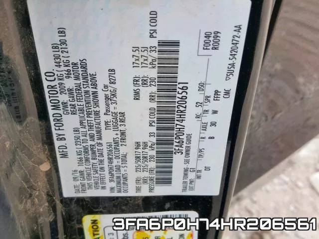 3FA6P0H74HR206561 фото 2