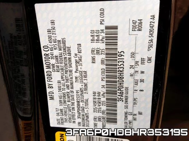 3FA6P0HD8HR353195 фото 2