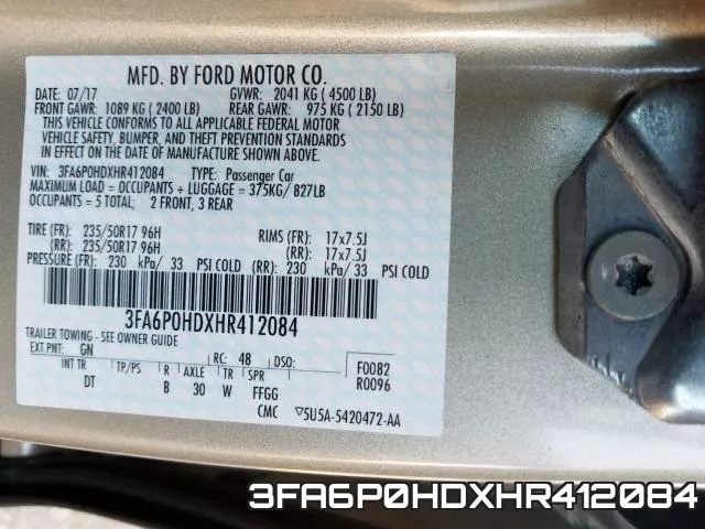 3FA6P0HDXHR412084 фото 2