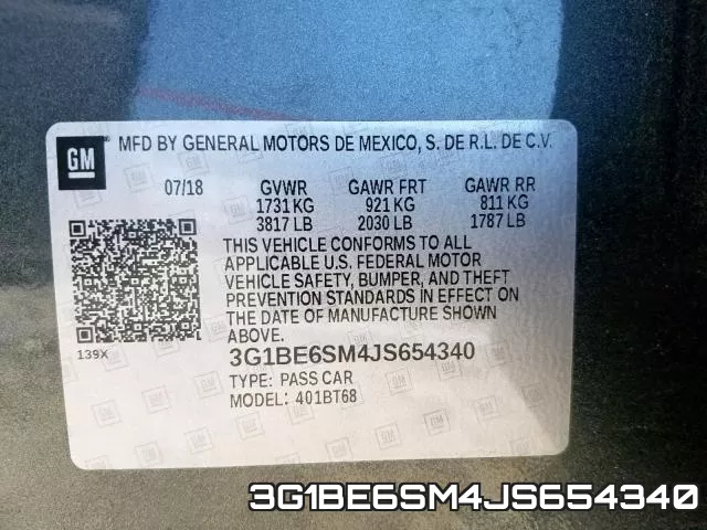 3G1BE6SM4JS654340 фото 2