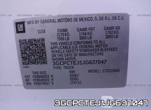 3GCPCTEJ1JG637047 фото 10