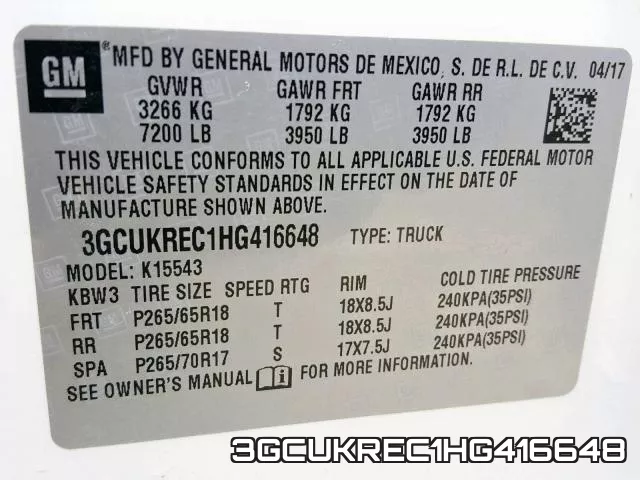 3GCUKREC1HG416648 фото 2
