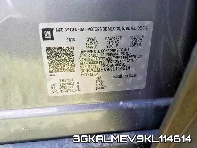 3GKALMEV9KL114614 фото 2
