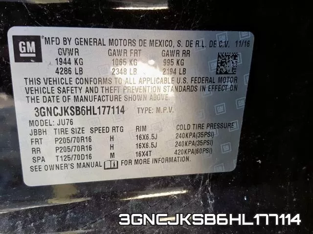 3GNCJKSB6HL177114 фото 2