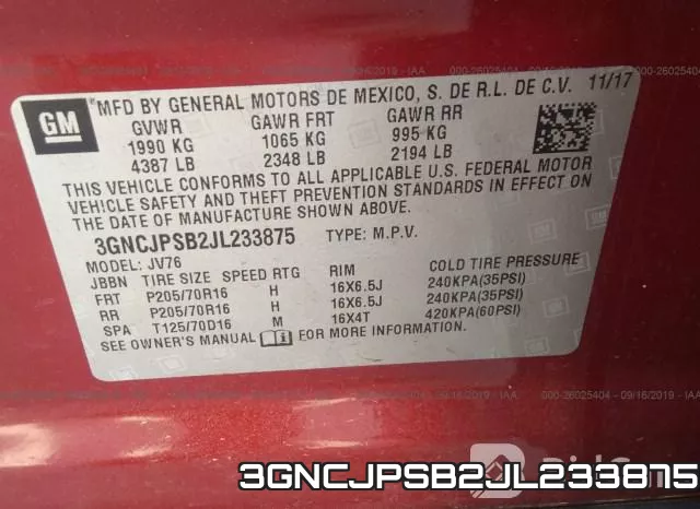 3GNCJPSB2JL233875 фото 10