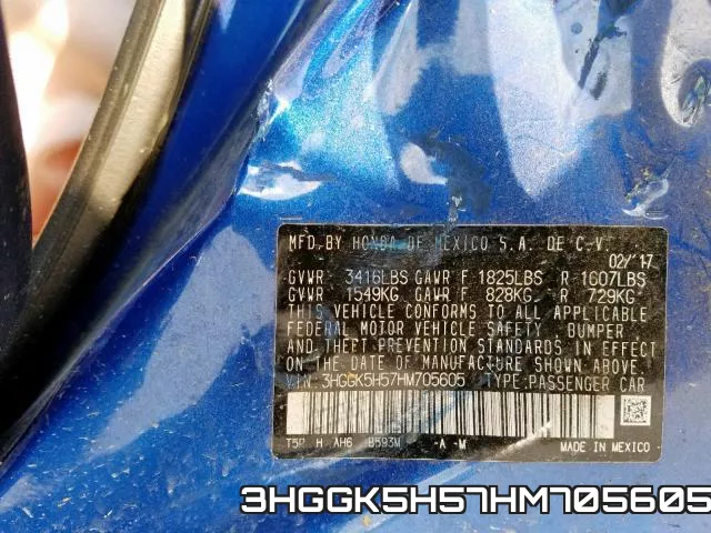 3HGGK5H57HM705605 фото 2
