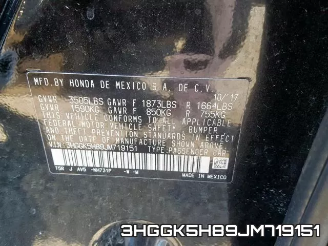 3HGGK5H89JM719151 фото 2