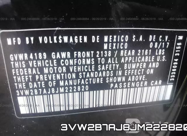 3VW2B7AJ8JM222820 фото 9
