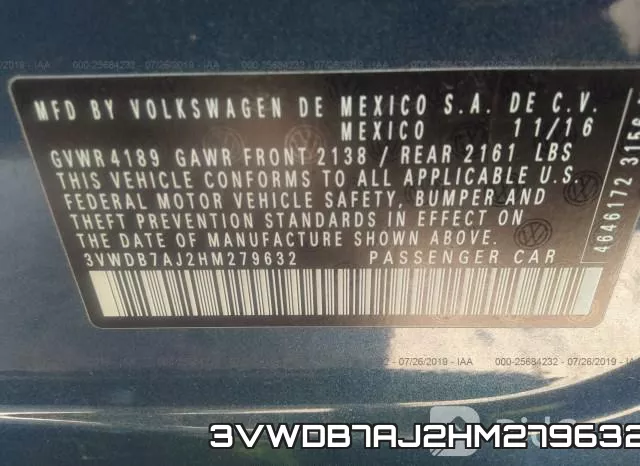 3VWDB7AJ2HM279632 фото 10