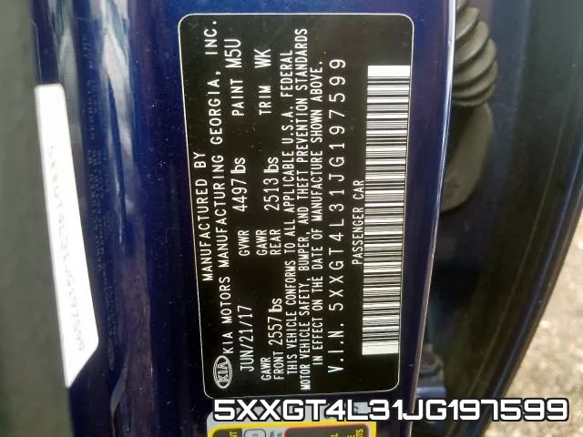 5XXGT4L31JG197599 фото 2