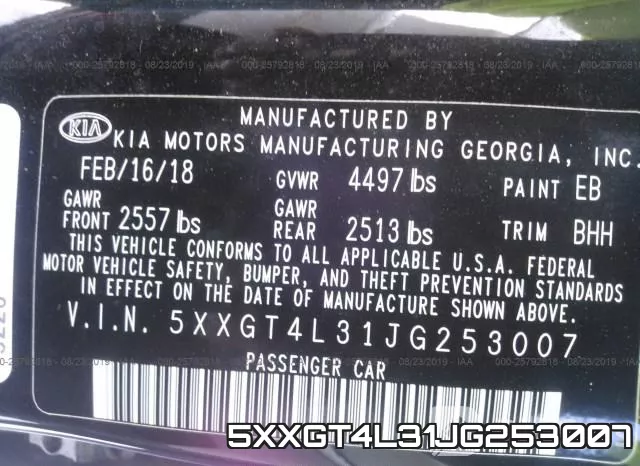 5XXGT4L31JG253007 фото 10