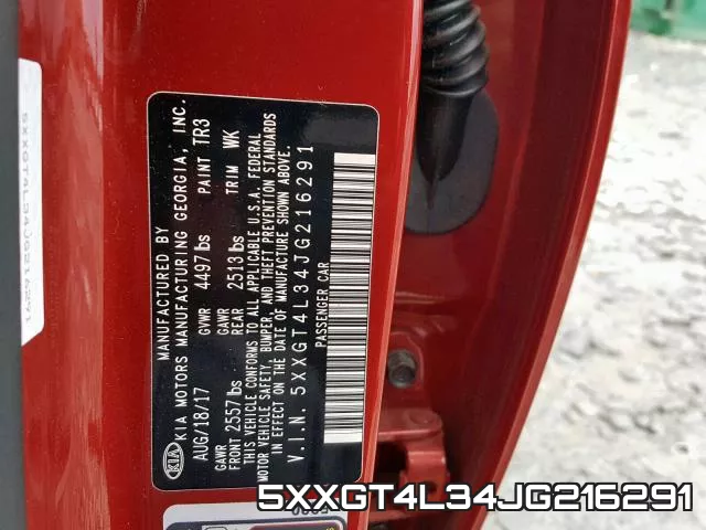5XXGT4L34JG216291 фото 2