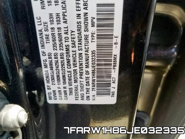 7FARW1H86JE032335 фото 2