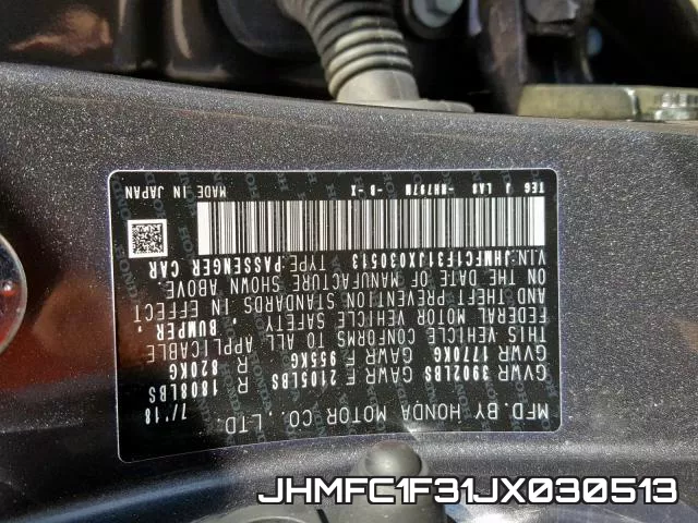 JHMFC1F31JX030513 фото 2