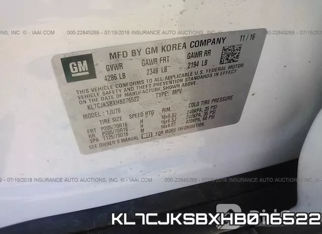 KL7CJKSBXHB076522 фото 10
