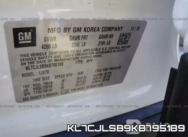 KL7CJLSB9KB795189 фото 10