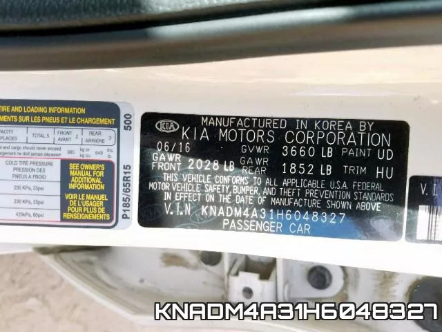 KNADM4A31H6048327 фото 2