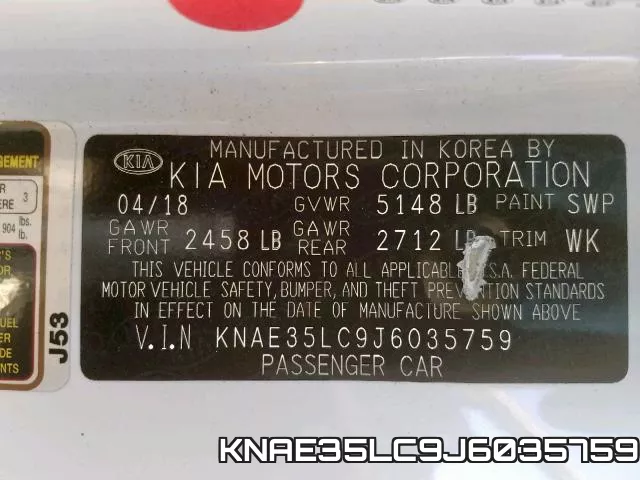 KNAE35LC9J6035759 фото 2
