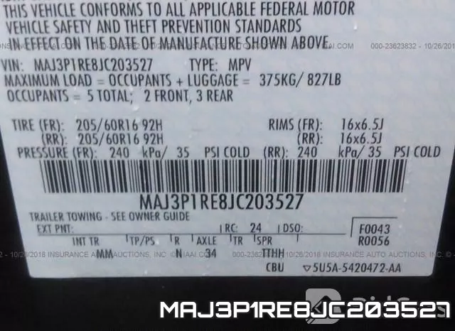 MAJ3P1RE8JC203527 фото 10