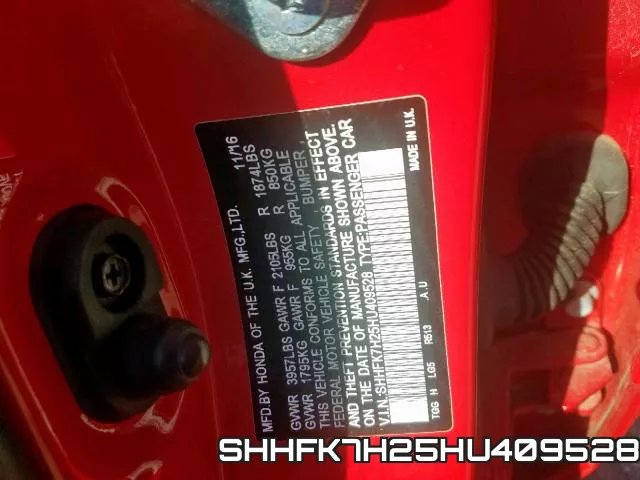 SHHFK7H25HU409528 фото 2