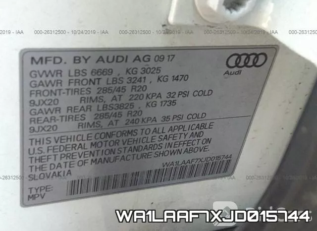 WA1LAAF7XJD015744 фото 10