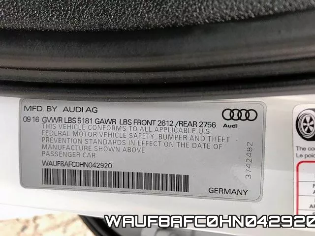 WAUF8AFC0HN042920 фото 2