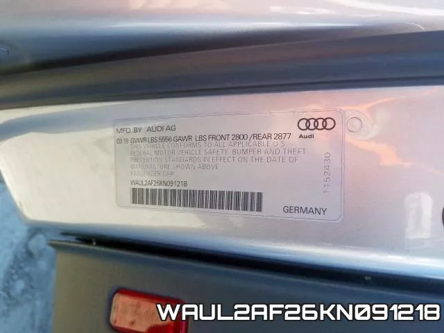 WAUL2AF26KN091218 фото 2