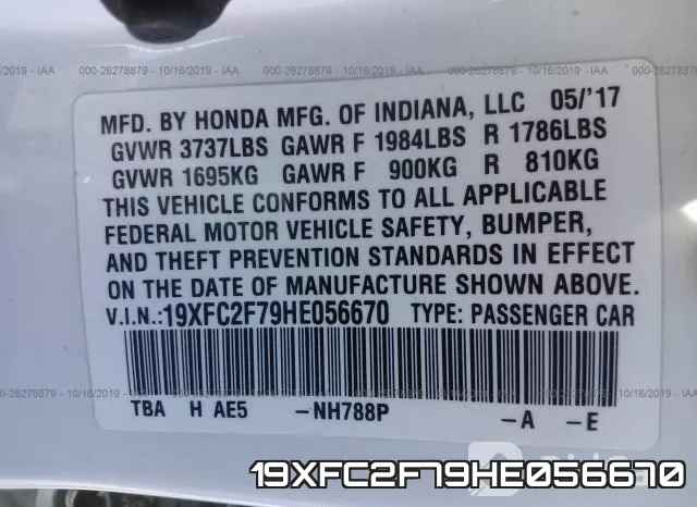 19XFC2F79HE056670 фото 10