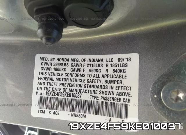 19XZE4F59KE010037 фото 10