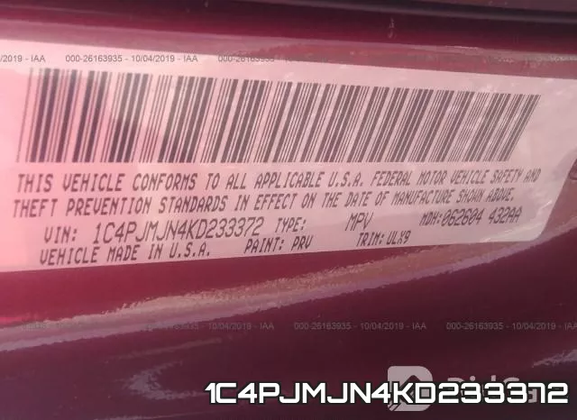 1C4PJMJN4KD233372 фото 10