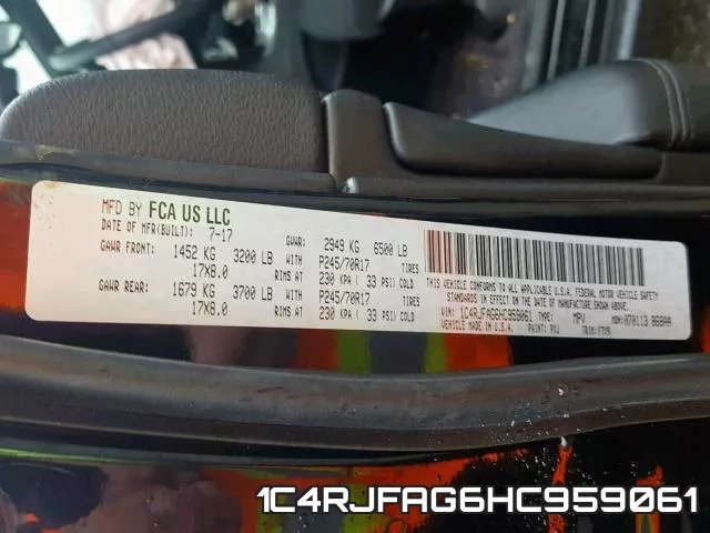 1C4RJFAG6HC959061 фото 2