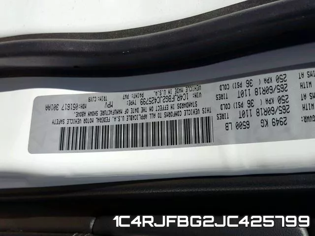 1C4RJFBG2JC425799 фото 2
