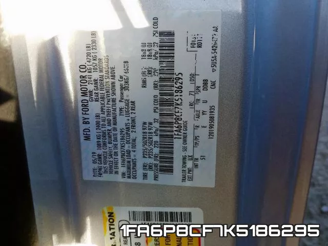 1FA6P8CF7K5186295 фото 2