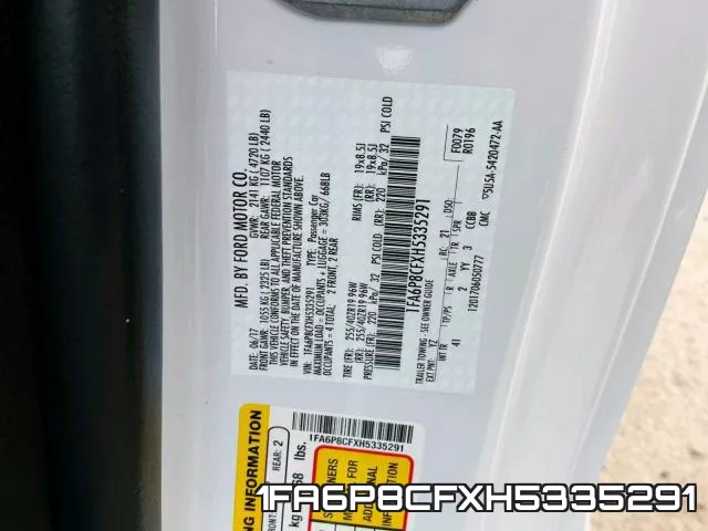 1FA6P8CFXH5335291 фото 2