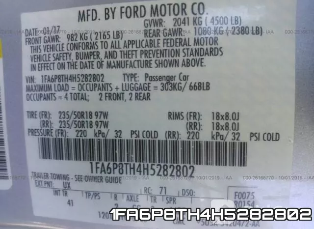 1FA6P8TH4H5282802 фото 10