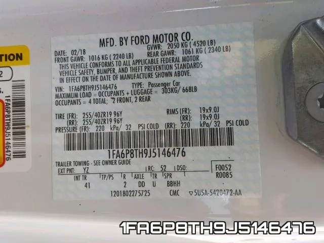 1FA6P8TH9J5146476 фото 2