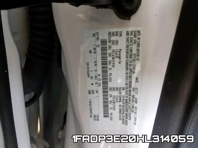 1FADP3E20HL314059 фото 2