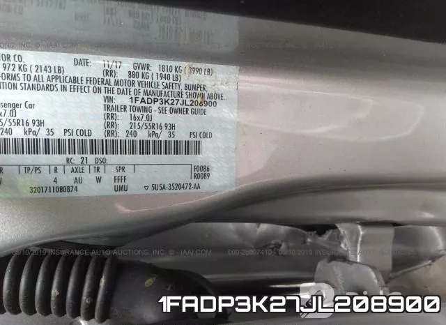 1FADP3K27JL208900 фото 10