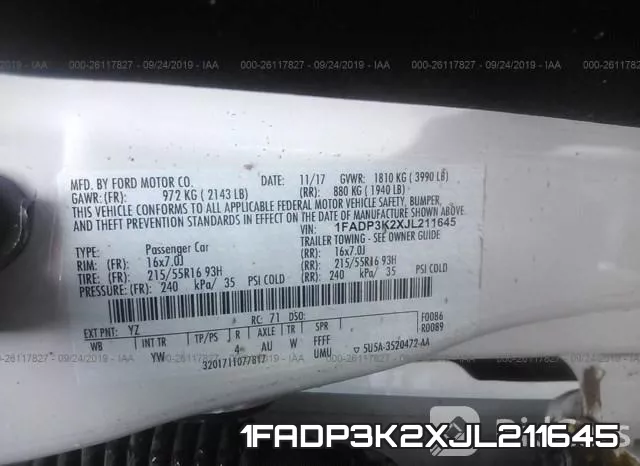 1FADP3K2XJL211645 фото 10