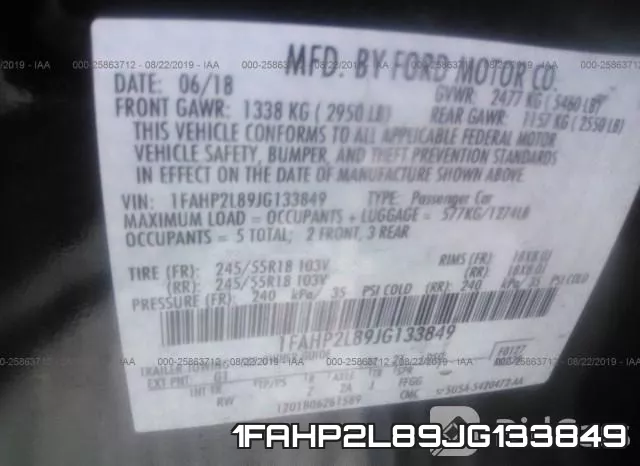 1FAHP2L89JG133849 фото 10