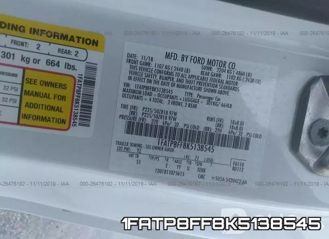 1FATP8FF8K5138545 фото 10