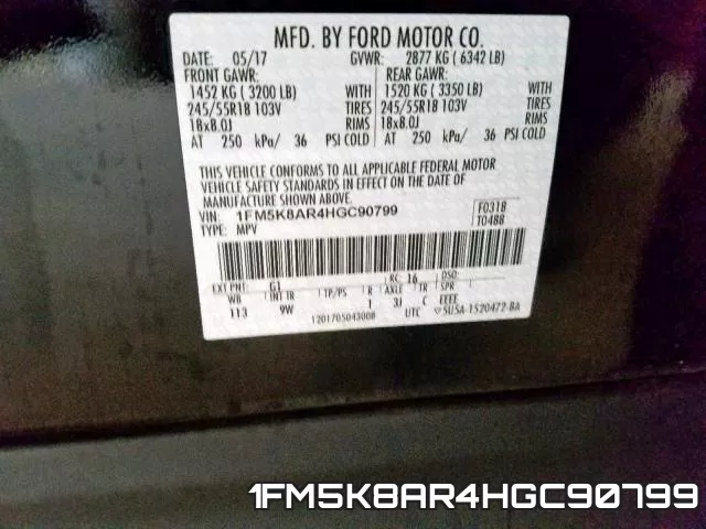 1FM5K8AR4HGC90799 фото 2