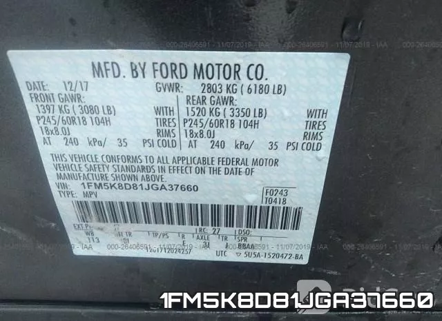 1FM5K8D81JGA37660 фото 10